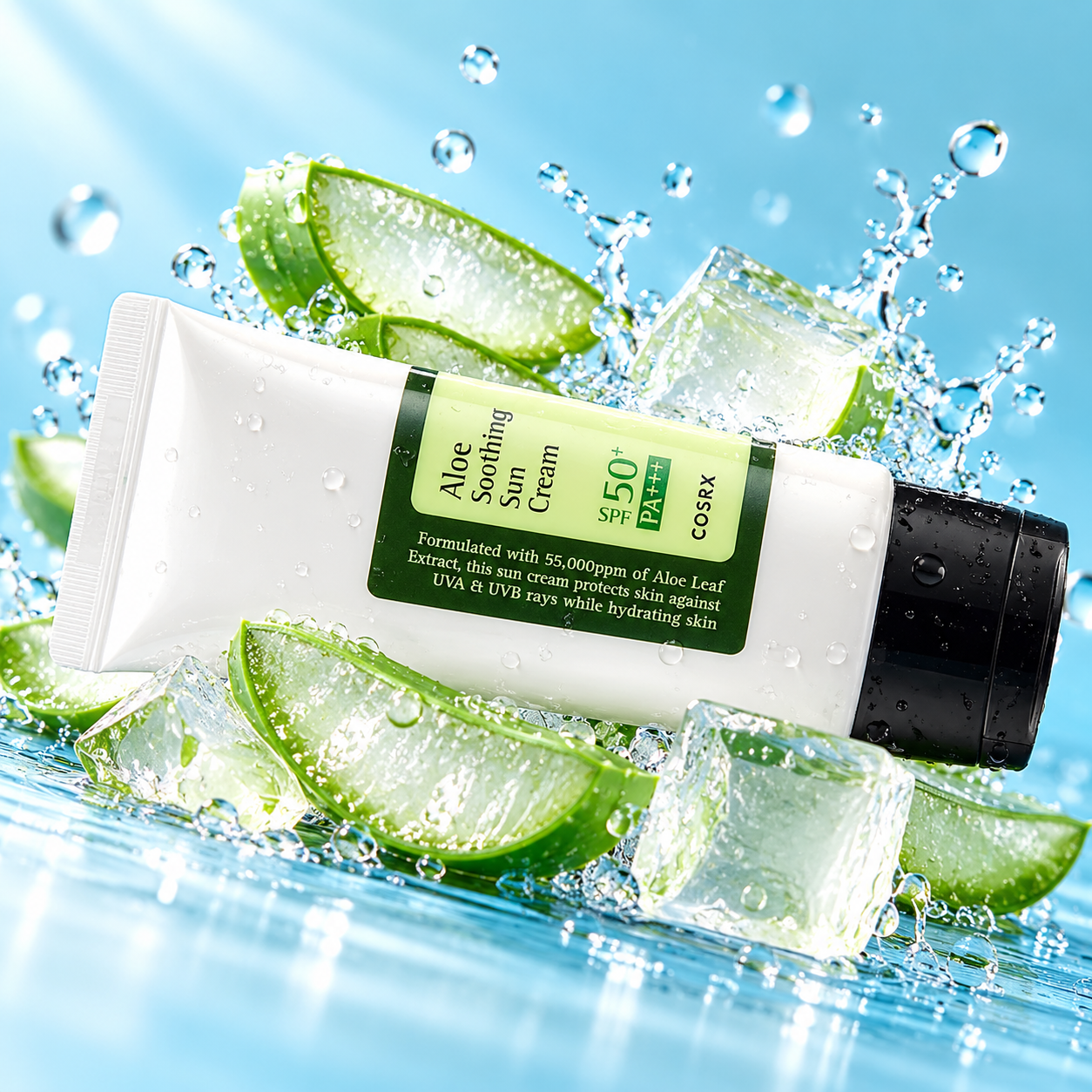 cosrx aloe soothing sun cream spf 50 pa+++ 50 ml cosrx aloe soothing sun cream spf 50 pa+++ 50 ml